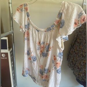 Loft Floral Flirty T-shirt